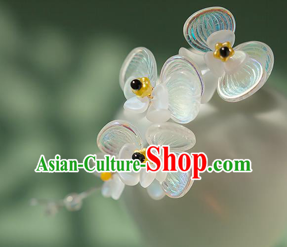 Chinese Handmade Crystal Hair Stick Traditional Ming Dynasty Hanfu Phalaenopsis Hairpin Chinese Handmade Crystal Hair Stick Traditional Ming Dynasty Hanfu Phalaenopsis Hairpin