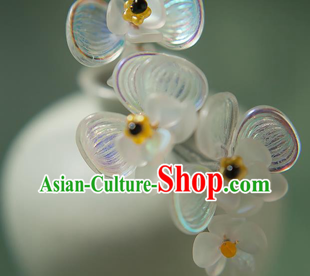Chinese Handmade Crystal Hair Stick Traditional Ming Dynasty Hanfu Phalaenopsis Hairpin Chinese Handmade Crystal Hair Stick Traditional Ming Dynasty Hanfu Phalaenopsis Hairpin