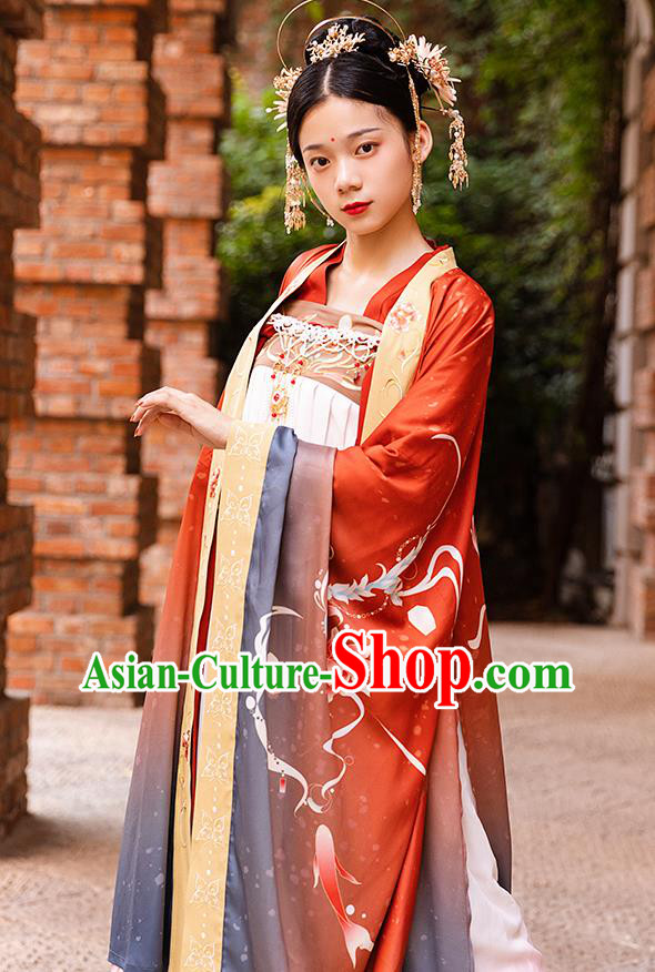 Traditional China Tang Dynasty Royal Princess Hanfu Dress Ancient Court Lady Historical Clothing Traditional China Tang Dynasty Royal Princess Hanfu Dress Ancient Court Lady Historical Clothing