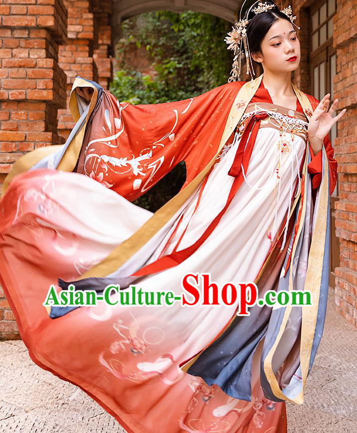 Traditional China Tang Dynasty Royal Princess Hanfu Dress Ancient Court Lady Historical Clothing Traditional China Tang Dynasty Royal Princess Hanfu Dress Ancient Court Lady Historical Clothing