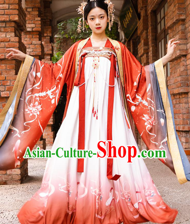 Traditional China Tang Dynasty Royal Princess Hanfu Dress Ancient Court Lady Historical Clothing Traditional China Tang Dynasty Royal Princess Hanfu Dress Ancient Court Lady Historical Clothing