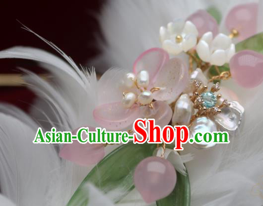 Chinese Handmade Shell Flowers Hair Stick Traditional Ancient Princess Pink Peach Blossom Hairpin Chinese Handmade Shell Flowers Hair Stick Traditional Ancient Princess Pink Peach Blossom Hairpin