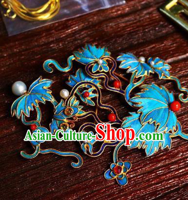 China Handmade Brooch Jewelry Traditional Qing Dynasty Grape Leaf Breastpin Accessories China Handmade Brooch Jewelry Traditional Qing Dynasty Grape Leaf Breastpin Accessories