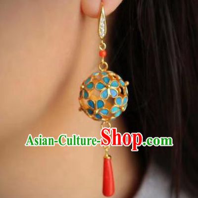 China Classical Hydrangea Ear Jewelry Traditional Cheongsam Earrings