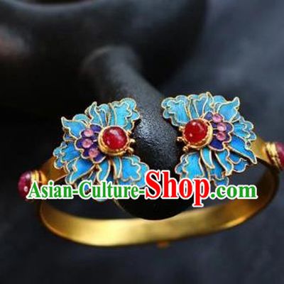 China Handmade Agate Bracelet Jewelry Traditional Qing Dynasty Butterfly Bangle Accessories