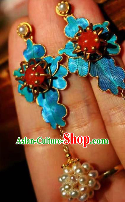 China Classical Pearls Ball Ear Jewelry Traditional Cheongsam Earrings China Classical Pearls Ball Ear Jewelry Traditional Cheongsam Earrings