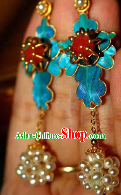 China Classical Pearls Ball Ear Jewelry Traditional Cheongsam Earrings China Classical Pearls Ball Ear Jewelry Traditional Cheongsam Earrings