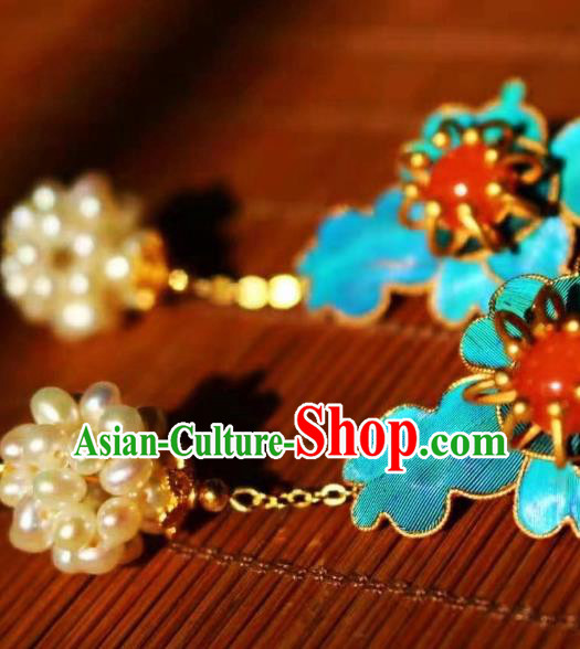 China Classical Pearls Ball Ear Jewelry Traditional Cheongsam Earrings China Classical Pearls Ball Ear Jewelry Traditional Cheongsam Earrings