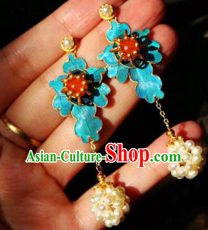 China Classical Pearls Ball Ear Jewelry Traditional Cheongsam Earrings China Classical Pearls Ball Ear Jewelry Traditional Cheongsam Earrings