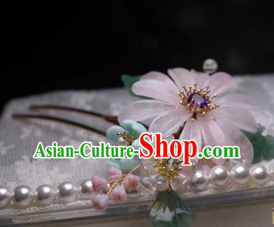 Chinese Handmade Amethyst Hair Stick Traditional Ancient Princess Pink Chrysanthemum Hairpin Headpiece Chinese Handmade Amethyst Hair Stick Traditional Ancient Princess Pink Chrysanthemum Hairpin Headpiece