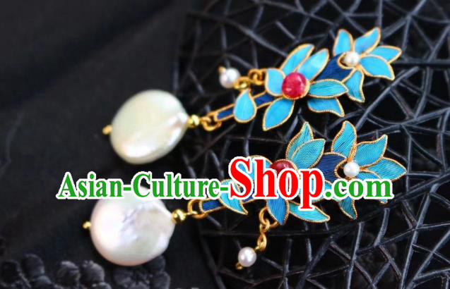China Classical Bamboo Leaf Ear Jewelry Traditional Cheongsam Tourmaline Pearl Earrings China Classical Bamboo Leaf Ear Jewelry Traditional Cheongsam Tourmaline Pearl Earrings