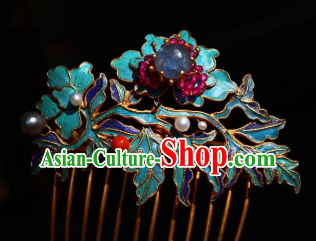 Chinese Handmade Blueing Hair Comb Traditional Ancient Qing Dynasty Lapis Hairpin Chinese Handmade Blueing Hair Comb Traditional Ancient Qing Dynasty Lapis Hairpin