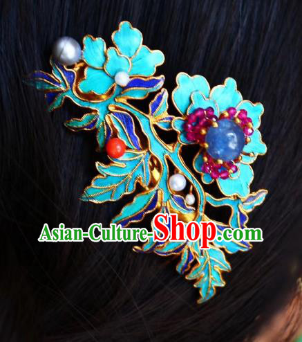 Chinese Handmade Blueing Hair Comb Traditional Ancient Qing Dynasty Lapis Hairpin Chinese Handmade Blueing Hair Comb Traditional Ancient Qing Dynasty Lapis Hairpin