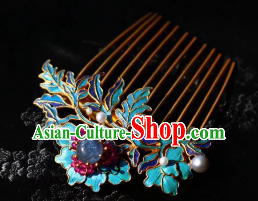Chinese Handmade Blueing Hair Comb Traditional Ancient Qing Dynasty Lapis Hairpin Chinese Handmade Blueing Hair Comb Traditional Ancient Qing Dynasty Lapis Hairpin