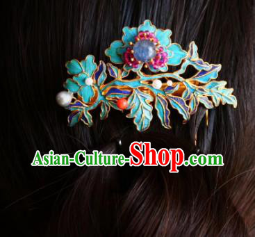 Chinese Handmade Blueing Hair Comb Traditional Ancient Qing Dynasty Lapis Hairpin Chinese Handmade Blueing Hair Comb Traditional Ancient Qing Dynasty Lapis Hairpin