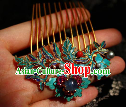 Chinese Handmade Blueing Hair Comb Traditional Ancient Qing Dynasty Lapis Hairpin Chinese Handmade Blueing Hair Comb Traditional Ancient Qing Dynasty Lapis Hairpin