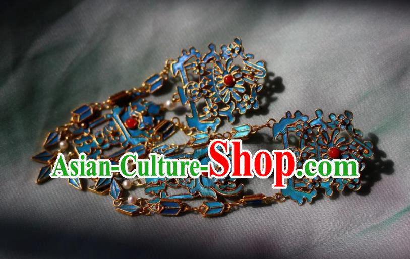 China Classical Cloisonne Chrysanthemum Ear Jewelry Traditional Cheongsam Pearls Tassel Earrings China Classical Cloisonne Chrysanthemum Ear Jewelry Traditional Cheongsam Pearls Tassel Earrings