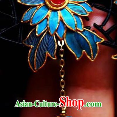 China Classical Ruby Ear Jewelry Traditional Cheongsam Cloisonne Chrysanthemum Earrings