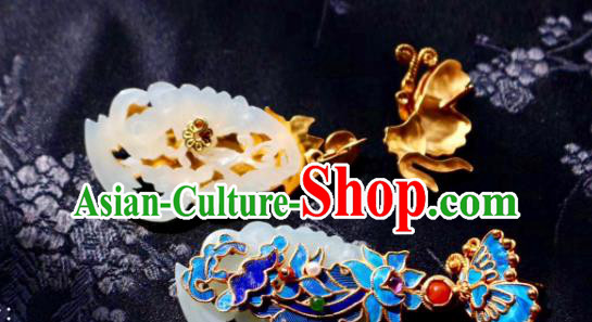 China Classical Cloisonne Ear Jewelry Traditional Cheongsam Jade Phoenix Earrings China Classical Cloisonne Ear Jewelry Traditional Cheongsam Jade Phoenix Earrings
