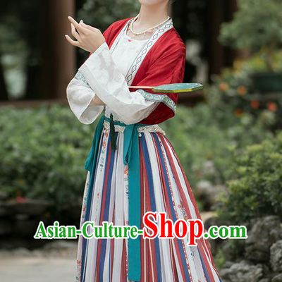 China Ancient Palace Lady Hanfu Dress Garment Traditional Tang Dynasty Court Beauty Historical Clothing Full Set