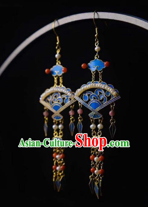 Chinese Qing Dynasty Imperial Concubine Earrings Ancient Empress Ear Accessories Traditional Pearls Jewelry Chinese Qing Dynasty Imperial Concubine Earrings Ancient Empress Ear Accessories Traditional Pearls Jewelry