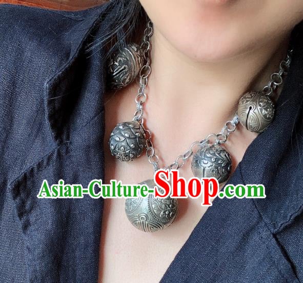 Handmade Chinese National Necklace Ethnic Silver Necklet Accessories Handmade Chinese National Necklace Ethnic Silver Necklet Accessories