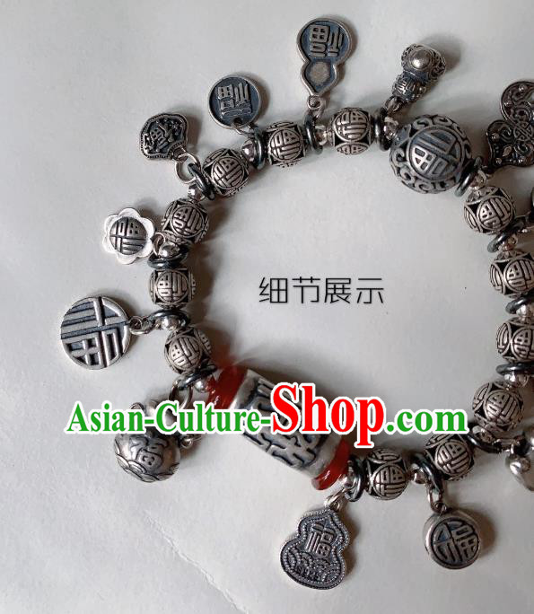 Handmade Chinese Silver Carving Wristlet Accessories Ethnic Agate Bangle National Wedding Bracelet Handmade Chinese Silver Carving Wristlet Accessories Ethnic Agate Bangle National Wedding Bracelet