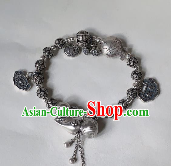 Handmade Chinese Ethnic Bangle National Wedding Bracelet Silver Gourd Wristlet Accessories Handmade Chinese Ethnic Bangle National Wedding Bracelet Silver Gourd Wristlet Accessories