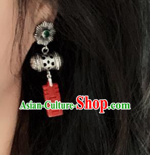 China National Silver Earrings Traditional Cheongsam Agate Ear Jewelry Wedding Accessories China National Silver Earrings Traditional Cheongsam Agate Ear Jewelry Wedding Accessories