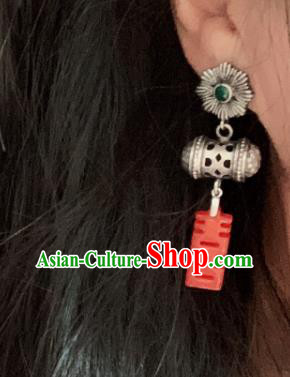 China National Silver Earrings Traditional Cheongsam Agate Ear Jewelry Wedding Accessories China National Silver Earrings Traditional Cheongsam Agate Ear Jewelry Wedding Accessories