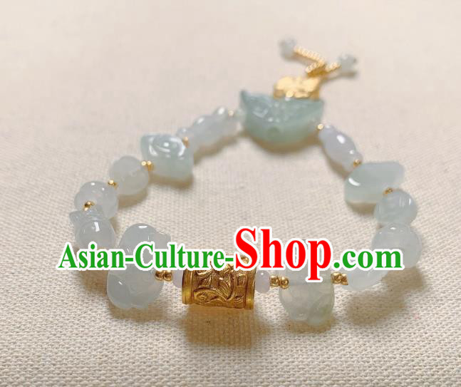 Handmade Chinese Jade Butterfly Wristlet Accessories National Golden Prayer Wheel Bracelet Handmade Chinese Jade Butterfly Wristlet Accessories National Golden Prayer Wheel Bracelet