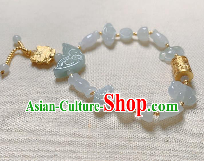 Handmade Chinese Jade Butterfly Wristlet Accessories National Golden Prayer Wheel Bracelet Handmade Chinese Jade Butterfly Wristlet Accessories National Golden Prayer Wheel Bracelet