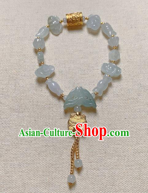 Handmade Chinese Jade Butterfly Wristlet Accessories National Golden Prayer Wheel Bracelet Handmade Chinese Jade Butterfly Wristlet Accessories National Golden Prayer Wheel Bracelet