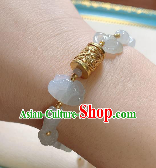 Handmade Chinese Jade Butterfly Wristlet Accessories National Golden Prayer Wheel Bracelet Handmade Chinese Jade Butterfly Wristlet Accessories National Golden Prayer Wheel Bracelet