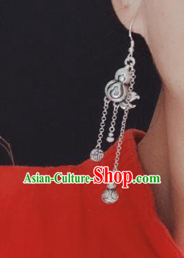 China National Tassel Earrings Traditional Cheongsam Silver Gourd Ear Accessories China National Tassel Earrings Traditional Cheongsam Silver Gourd Ear Accessories