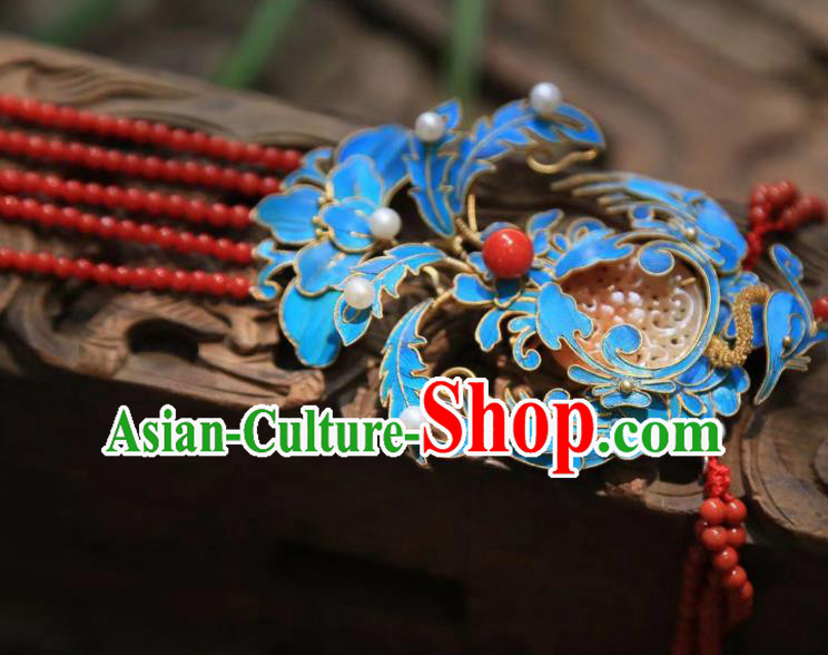 China Traditional Red Beads Tassel Necklace Jewelry Accessories Qing Dynasty Necklet Jade Pendant China Traditional Red Beads Tassel Necklace Jewelry Accessories Qing Dynasty Necklet Jade Pendant