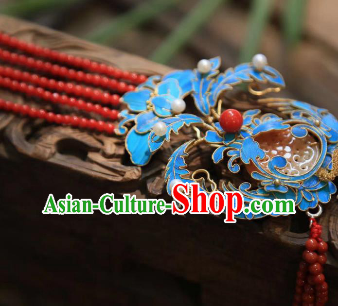 China Traditional Red Beads Tassel Necklace Jewelry Accessories Qing Dynasty Necklet Jade Pendant China Traditional Red Beads Tassel Necklace Jewelry Accessories Qing Dynasty Necklet Jade Pendant