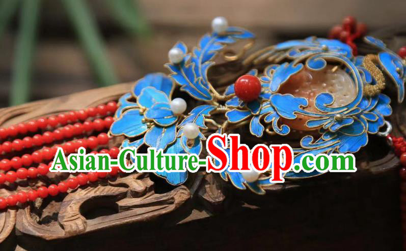 China Traditional Red Beads Tassel Necklace Jewelry Accessories Qing Dynasty Necklet Jade Pendant China Traditional Red Beads Tassel Necklace Jewelry Accessories Qing Dynasty Necklet Jade Pendant