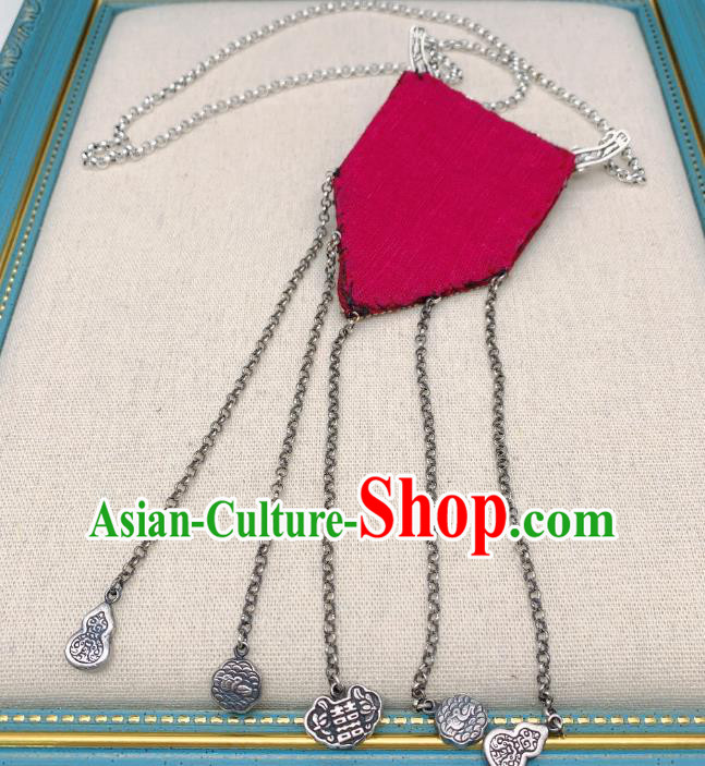 Handmade Chinese Embroidered Necklace Accessories National Silver Tassel Necklet Pendant Handmade Chinese Embroidered Necklace Accessories National Silver Tassel Necklet Pendant