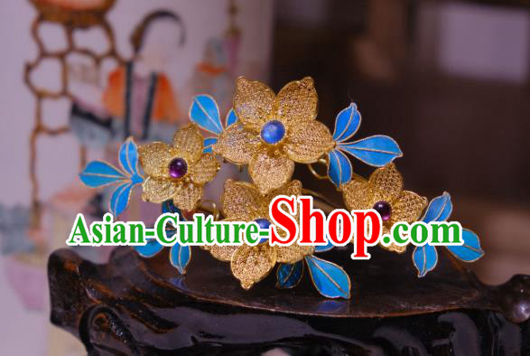 Chinese Traditional Filigree Flowers Hair Crown Hair Jewelry Ancient Qing Dynasty Empress Hairpin Chinese Traditional Filigree Flowers Hair Crown Hair Jewelry Ancient Qing Dynasty Empress Hairpin