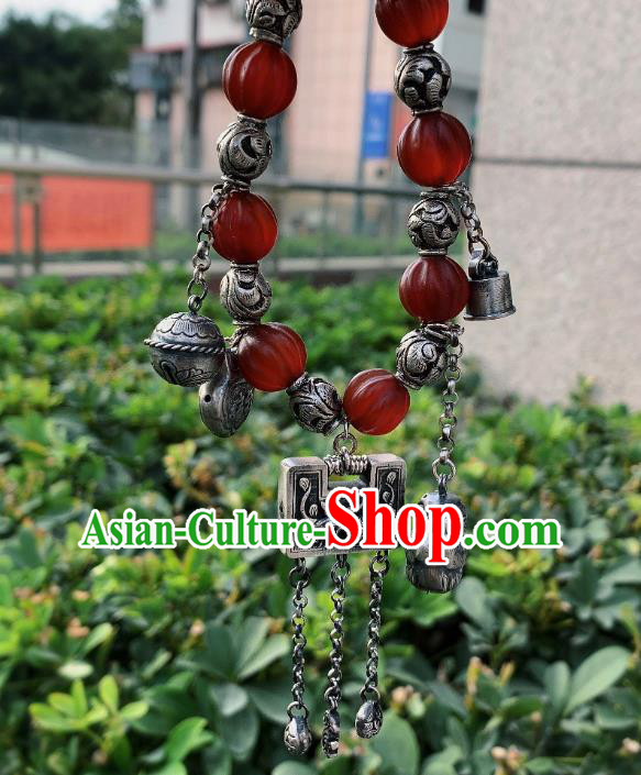 Handmade Chinese Silver Carving Bracelet National Agate Wristlet Wedding Accessories Handmade Chinese Silver Carving Bracelet National Agate Wristlet Wedding Accessories