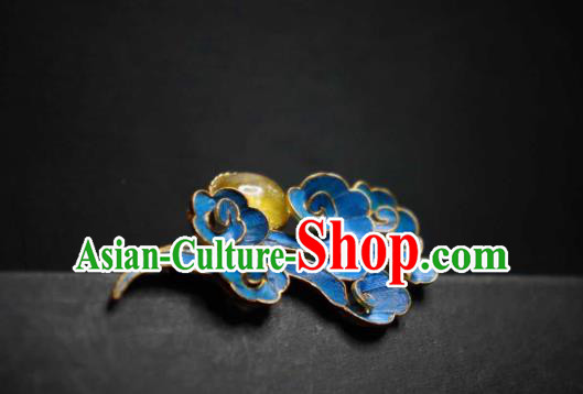 China Traditional Cheongsam Topaz Breastpin Jewelry Handmade Blueing Cloud Brooch Accessories China Traditional Cheongsam Topaz Breastpin Jewelry Handmade Blueing Cloud Brooch Accessories