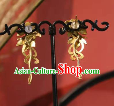 Chinese Cheongsam Ear Accessories Traditional Culture Jewelry Blueing Earrings Chinese Cheongsam Ear Accessories Traditional Culture Jewelry Blueing Earrings