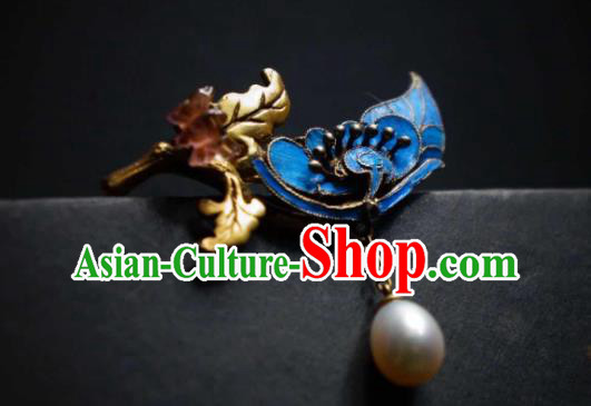 China Traditional Cheongsam Pearl Breastpin Jewelry Handmade Butterfly Brooch Accessories China Traditional Cheongsam Pearl Breastpin Jewelry Handmade Butterfly Brooch Accessories