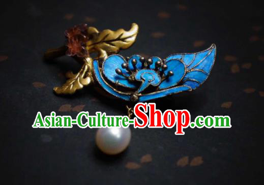 China Traditional Cheongsam Pearl Breastpin Jewelry Handmade Butterfly Brooch Accessories China Traditional Cheongsam Pearl Breastpin Jewelry Handmade Butterfly Brooch Accessories