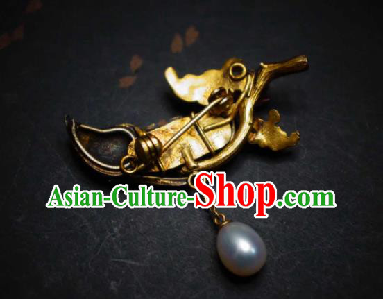 China Traditional Cheongsam Pearl Breastpin Jewelry Handmade Butterfly Brooch Accessories China Traditional Cheongsam Pearl Breastpin Jewelry Handmade Butterfly Brooch Accessories