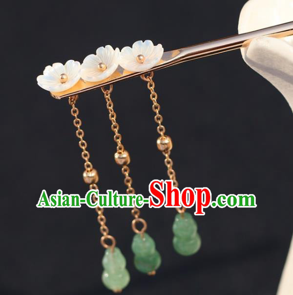 China Traditional Hanfu Hair Accessories Classical Cheongsam Jade Gourd Tassel Hairpin China Traditional Hanfu Hair Accessories Classical Cheongsam Jade Gourd Tassel Hairpin