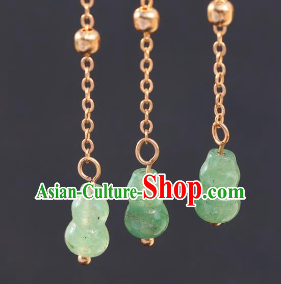 China Traditional Hanfu Hair Accessories Classical Cheongsam Jade Gourd Tassel Hairpin China Traditional Hanfu Hair Accessories Classical Cheongsam Jade Gourd Tassel Hairpin