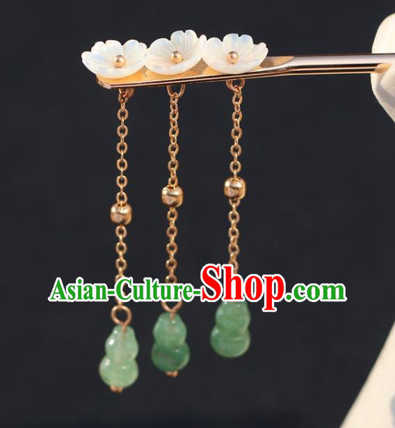 China Traditional Hanfu Hair Accessories Classical Cheongsam Jade Gourd Tassel Hairpin China Traditional Hanfu Hair Accessories Classical Cheongsam Jade Gourd Tassel Hairpin