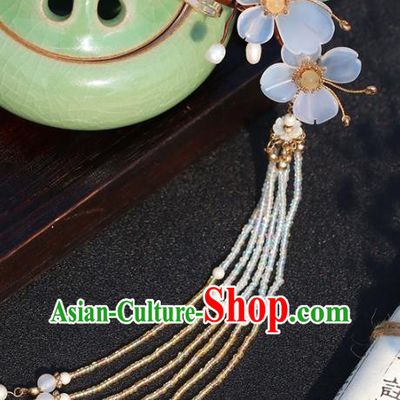 China Classical Butterfly Hairpin Traditional Hair Accessories Hanfu Beads Tassel Hair Stick